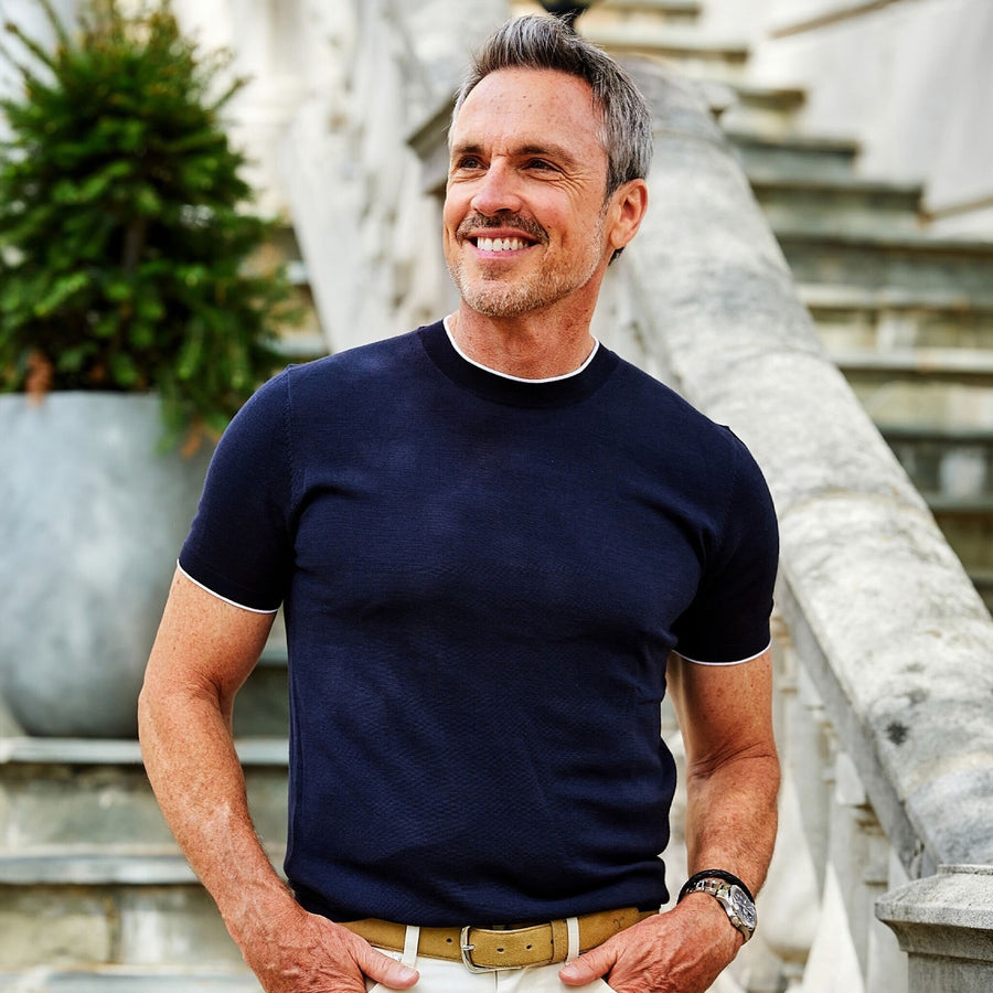 Amalfi Luxe Tee Navy