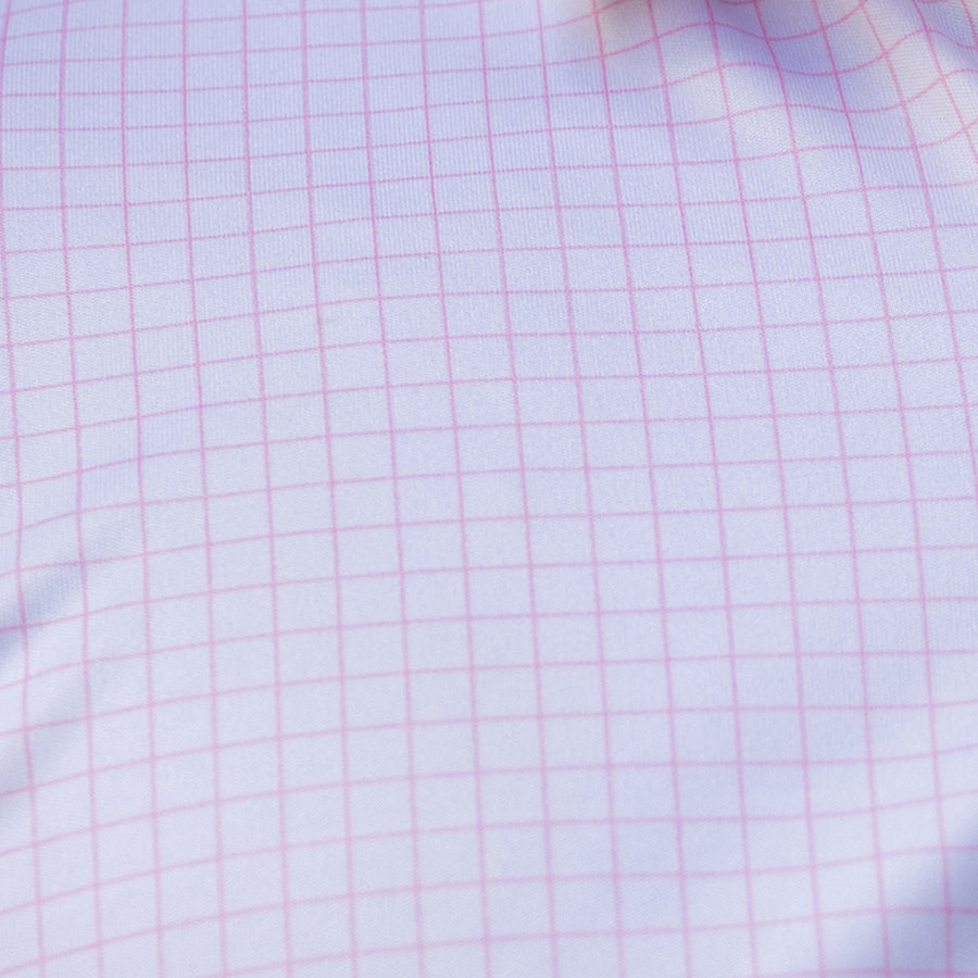 Semi-Spread Collar Thin Check Polo Pink