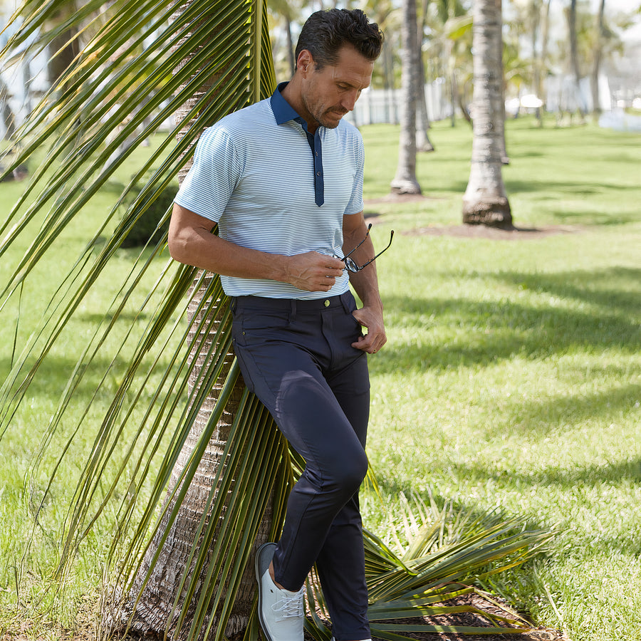 Featherweight Flex Polo Preston Navy