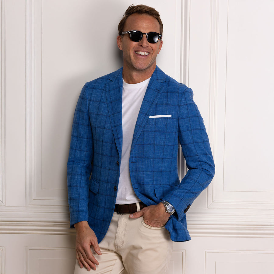 Maverick Travel Blazer Blue Windowpane