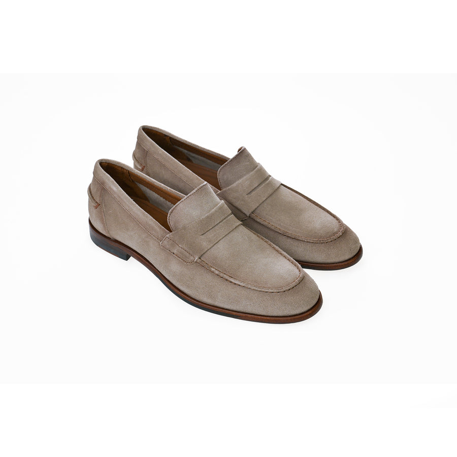 Naples Penny Loafers in Pewter Grey Suede