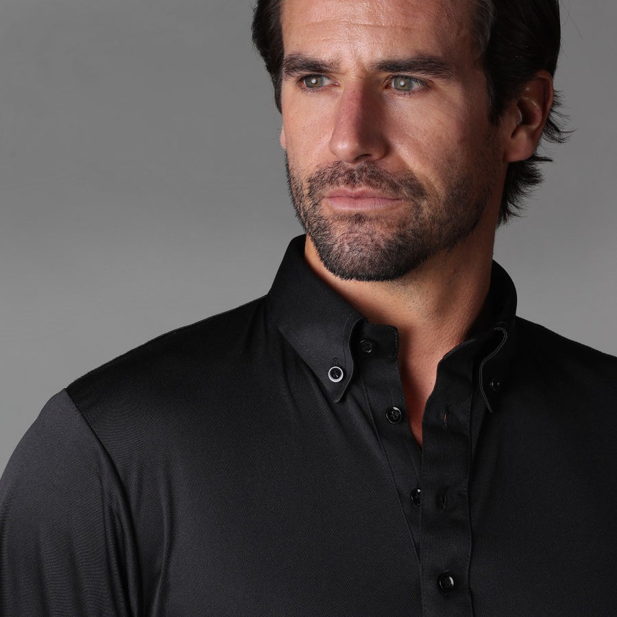 Oxford Button Down Collar Polo Black S / Black Oxford Button Down Collar Polo Black S / Black