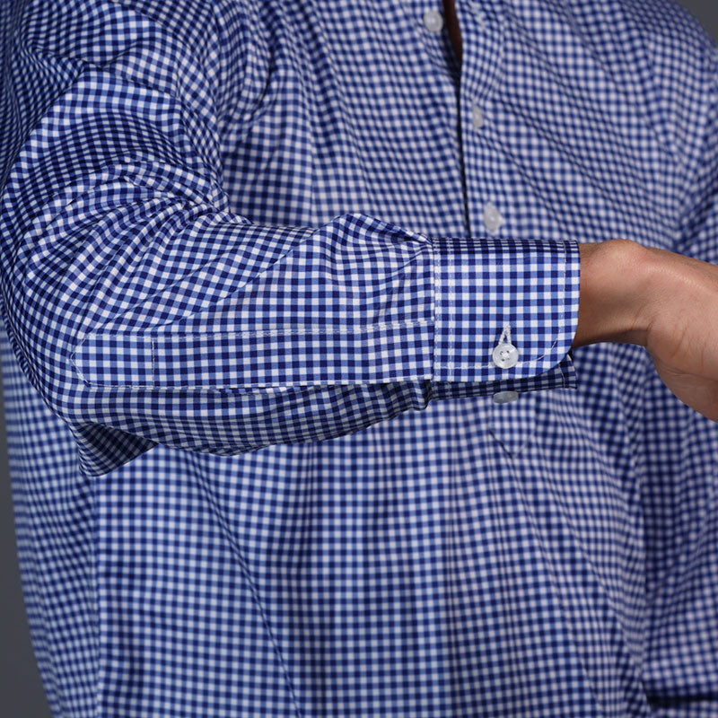 Oxford Button Down Collar Polo Long Sleeve Blue Gingham S / Blue Gingham Oxford Button Down Collar Polo Long Sleeve Blue Gingham S / Blue Gingham
