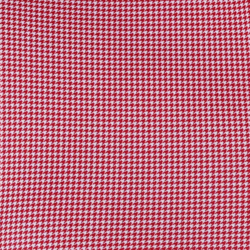 Semi-Spread Collar Polo Red Houndstooth