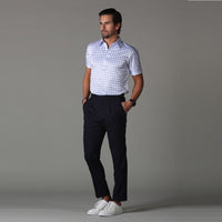 The Original Dress Collar Polo™ Blue Grid Check – Collars & Co.